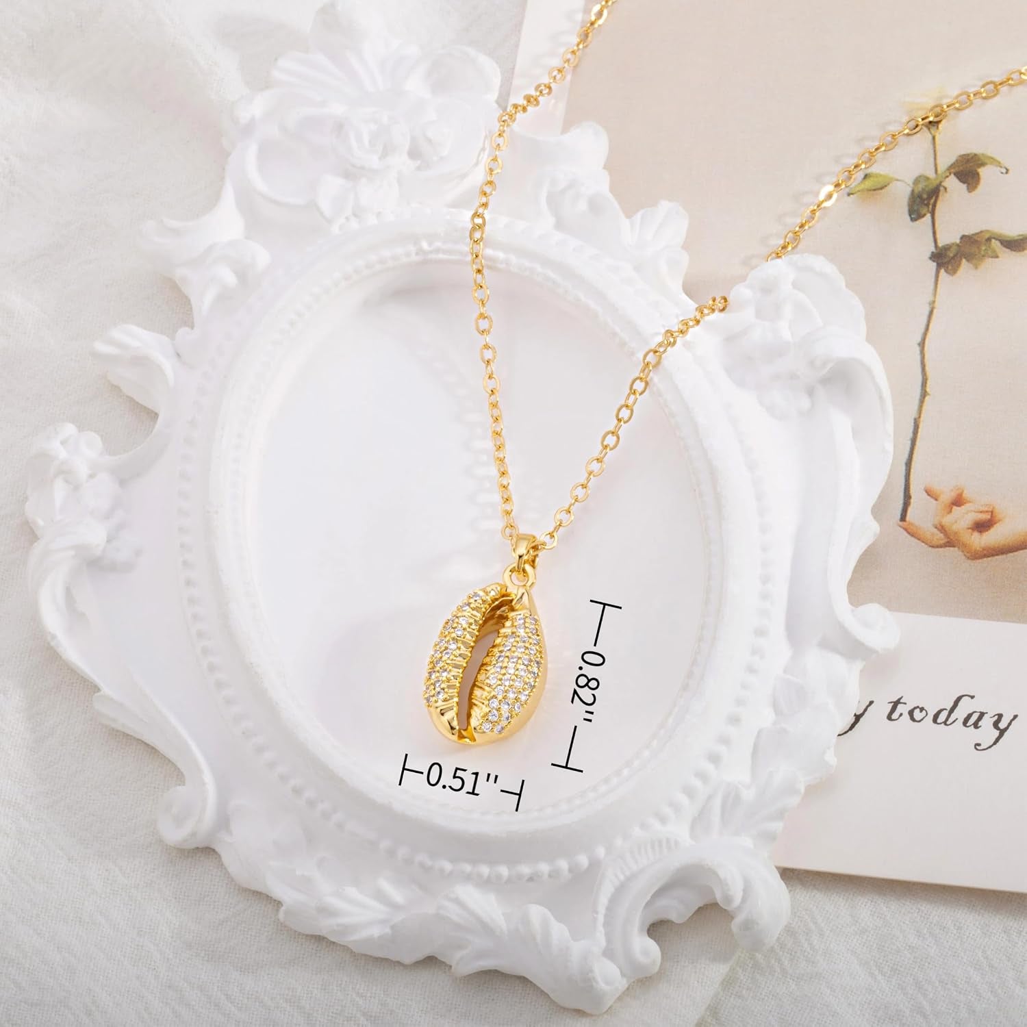 Crescent Moon and Star Pendant Necklace Dainty 18K Gold