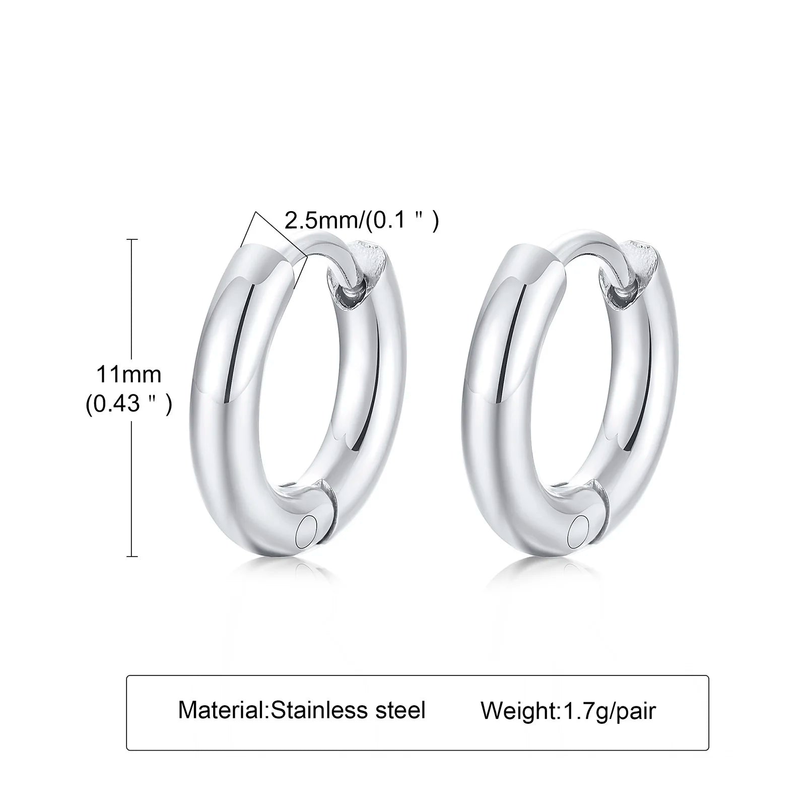 Large Star Hoop Earrings, Silver Color