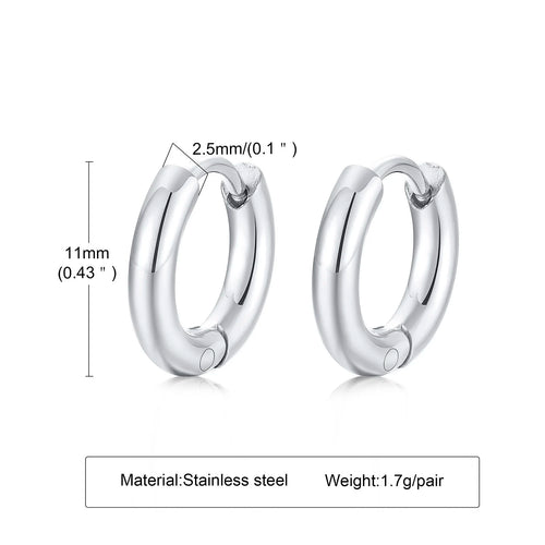 Large Star Hoop Earrings, Silver Color