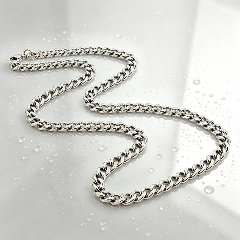 5Mm Stainless Steel Cuban Link Chain Necklace